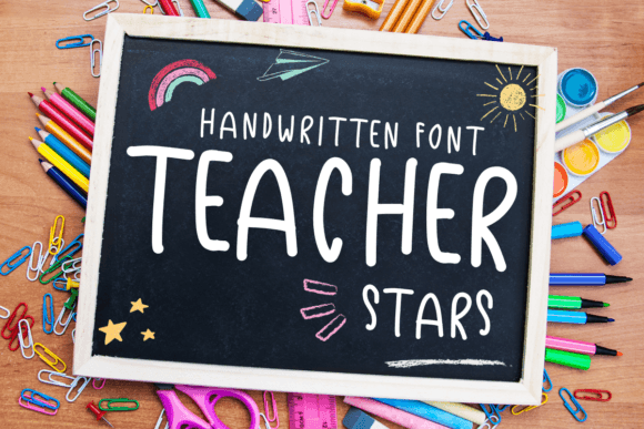 Teacher Stars Handwritten Font for Creative Projects